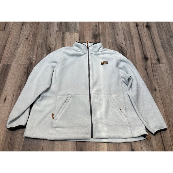 L.L.Bean Womens 3X Plus Full-Zip Fleece Jacket Light Blue Recycled Polyester War - Picture 1 of 7